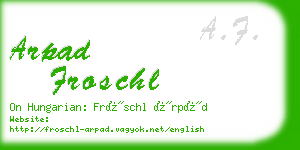 arpad froschl business card